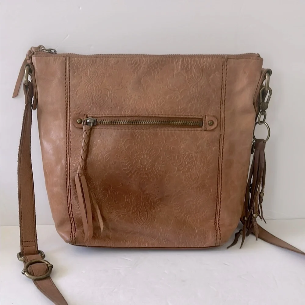 The Sak Womens Brown Leather Crossbody Bag Satchel Boho Distressed Purse Handbag - Picture 7 of 7